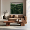 Woven Tapestry "Green Harmony" | Wall Hangings by Tissage Sauvage. Item made of wood & cotton compatible with boho and contemporary style