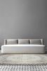 Papillonne Three Seater Sofa with Brass Plated Metal Detail | Couches & Sofas by LAGU. Item made of fabric & metal compatible with modern style