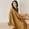 Handwoven Topaz Brown Myrtle Drift Merino Throw | Linens & Bedding by Studio Variously. Item made of wool works with modern style