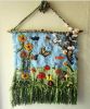 Flowers & Butterflies | Embroidery in Wall Hangings by PEGGY OBERLIN/Bohograndmapeg/Story Tale Weaving. Item made of birch wood & cotton compatible with boho and contemporary style