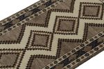 Vintage Gabbeh Tribal Runner in Gray with Beige-Brown | Area Rug in Rugs by Rug and Kilim