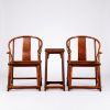 Legacy Minimalist Ming Scholar Horseshoe Armchair Trio Set | Chairs by Dynasty Artisan. Item composed of wood in minimalism or contemporary style