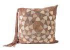Emblem Tassel Pillow | Cushion in Pillows by Moses Nadel. Item composed of leather