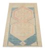 Vintage Turkish Oushak Rug in Blue, Pink and Cream | Area Rug in Rugs by Rug and Kilim