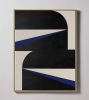 "Blue Graphic No. 1" - Midcentury Modern Painting | Oil And Acrylic Painting in Paintings by ART + ALCHEMY By Nicolette Atelier. Item made of wood & canvas compatible with minimalism and mid century modern style