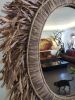 Raffia Mirror, Single Round Raffia Mirror, Boho Mirror, Wall | Decorative Objects by Magdyss Boutique. Item compatible with boho and art deco style