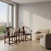 Legacy Imperial Dragon And Son Ming Horseshoe Armchair Trio | Chairs by Dynasty Artisan. Item composed of wood in contemporary or eclectic & maximalism style