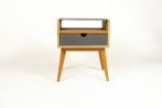 Abyslim | Nightstand in Storage by Curly Woods. Item made of oak wood with concrete works with mid century modern style