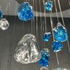 Murano Gemstones in Cascading Design Ideal for Over the Tub | Pendants by Galilee Lighting. Item composed of metal & glass compatible with contemporary and modern style