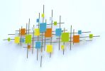 "Linear MM" Glass and Metal Wall Art Sculpture | Wall Sculpture in Wall Hangings by Karo Studios. Item composed of metal & glass