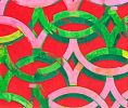 Red, Green, and Pink! | Oil And Acrylic Painting in Paintings by Margaret Lanzetta. Item made of canvas & synthetic