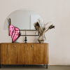 Violet Ember | Lighting by Niksa Design. Item composed of wood and paper in boho or japandi style