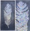 Feather mosaic artwork | Art & Wall Decor by Julia Gorbunova. Item made of glass works with contemporary & mediterranean style