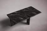 Luna Black Marble Rectangular Coffee Table | Tables by HamamDecor LLC. Item made of marble compatible with contemporary and art deco style