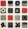 Black and White with Pop of Color Wall Sculpture | Wall Hangings by Paula Gibbs. Item composed of birch wood