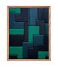 Gweledva (Landscape) Abstract wall art in shades of green | Mixed Media by Atelier C.U.B. Item composed of wood & leather