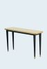 ¨Julieta¨ Console Table High Gloss Top Brass Framed | Tables by Jover + Valls. Item composed of brass in industrial or art deco style