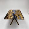 Blue Olive Resin Table - Custom Epoxy Wood Table - Art Table | Dining Table in Tables by TigerWoodAtelier. Item composed of wood and metal in minimalism or contemporary style