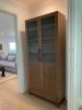 Figured Walnut China Hutch with reeded glass doors | Cupboard in Storage by Wooden Imagination. Item composed of walnut and glass in mid century modern or coastal style
