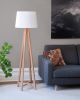 Alpha floor lamp | Lamps by Christopher Solar Design. Item made of oak wood with linen works with minimalism & mid century modern style