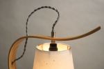 Bent Table Lamp in Ash with a Walnut Base | Lamps by Geoff McKonly Furniture. Item made of wood compatible with mid century modern and japandi style