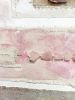Balance: Rose Quartz with Stitched Hand Painted Fabric | Mixed Media by Michele Spurza. Item made of maple wood with canvas works with boho & contemporary style
