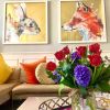 Rabbit Gold Leaf Edition and Fox Gold Leaf Edition | Paintings by Dave White