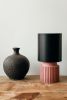 Handcarved black ceramic vase - Olive | Vases & Vessels by ENOceramics. Item made of ceramic works with minimalism & contemporary style