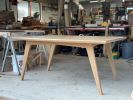 Modern Splayed Leg Dining Table | Tables by Coffey Custom Builds. Item made of oak wood works with mid century modern & contemporary style