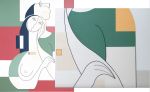 Ligne à Deux — Contemporary Minimalist Figurative Painting | Oil And Acrylic Painting in Paintings by Hildegarde Handsaeme. Item made of canvas works with minimalism & contemporary style