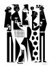 Party People — Fine Art Print | Prints by Kirsten Ulve. Item made of paper works with minimalism & mid century modern style