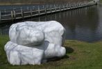 Father and Son | Public Sculptures by Jim Sardonis | Brookfield Floating Bridge in Brookfield