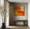 "Poppy" Original Floral Abstract Painting | Paintings by Marina Saba Fine Art. Item composed of canvas in minimalism or contemporary style