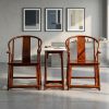 Legacy Minimalist Ming Scholar Horseshoe Armchair Trio Set | Chairs by Dynasty Artisan. Item composed of wood in minimalism or contemporary style