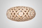 Bamboo Light Hexagonal Ellipse 75 | Pendants by ADAMLAMP. Item composed of bamboo & steel compatible with contemporary and japandi style