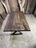 Brown Walnut Table - Live Edge - Slab Table- Dining Table | Tables by TigerWoodAtelier. Item made of walnut works with minimalism & art deco style