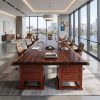 Bespoke Live Edge Ming Single Slab Executive Desk & Table V | Communal Table in Tables by Dynasty Artisan. Item made of wood compatible with minimalism and contemporary style