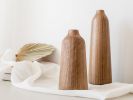 LINE Walnut Massive Wooden Vase - s+m | Vases & Vessels by Foia. Item composed of walnut in boho or contemporary style