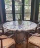 Calacatta Viola Marble Round Pedestal Dining Table | Tables by Phidias Atelier. Item made of marble