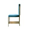 Rec Blue Velvet Chair | Dining Chair in Chairs by LAGU. Item made of fabric with brass