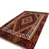 Vintage Mid-Century Fetiye Crimson Wool Kilim Rug | Area Rug in Rugs by Rug and Kilim