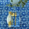 Crystal - Block Printed Indigo Tablecloth | Linens & Bedding by ichcha. Item composed of cotton