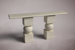 Axis Travertine Console Table | Tables by HamamDecor LLC. Item composed of marble