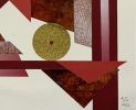 'Red Planet' - Abstract Collage Art | Mixed Media by Bent Street Collage Art & Design. Item made of paper works with modern & urban style