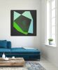 Diamond Green Whale | Oil And Acrylic Painting in Paintings by Ronald Hunter. Item composed of wood and canvas
