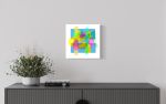 Abstract Square in Blue & Yellow | Oil And Acrylic Painting in Paintings by Marc VanDermeer. Item made of paper