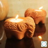 Gaja Terracotta Tealight Holder (Pack of 2) | Candle Holder in Decorative Objects by Lit Lamps - Sustainable Mindful Lighting