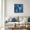 Reading in major blue / Lecture en bleu majeur | Oil And Acrylic Painting in Paintings by Sophie DUMONT.. Item composed of wood & canvas compatible with minimalism and contemporary style