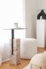 Mono Side Table Travertine and Metal Modern Look | Tables by Yet Design Studio. Item made of metal & stone compatible with minimalism style