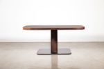 Modern Square Wood & Leather Table by Costantini, Vincenzo | Tables by Costantini Design. Item composed of wood and leather in contemporary or modern style